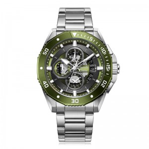 Alexandre Christie AC 6679 Silver Green Steel MCBTOGN